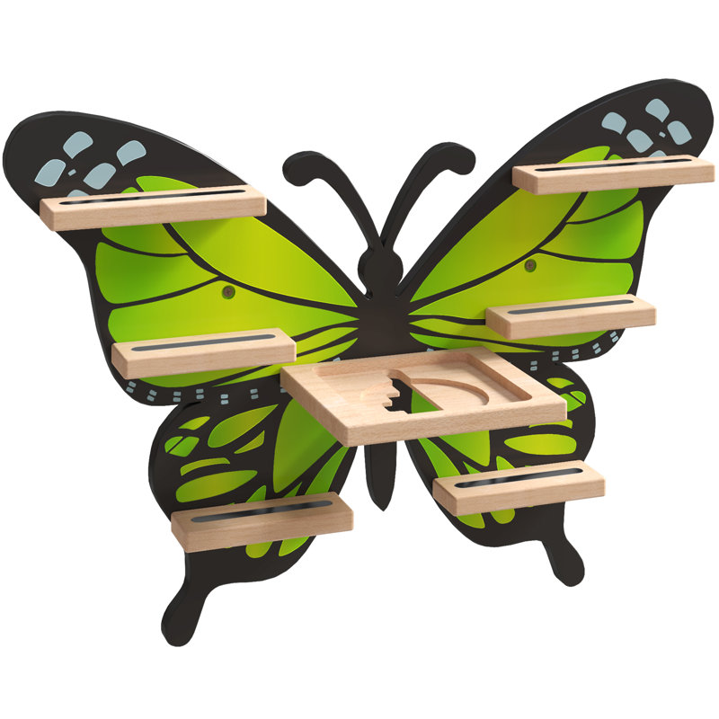Tablette flottante en bois Green Butterfly pour tonies et boîtes