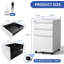 37cm Wide 3 -Drawer Mobile File Cabinet-923931186