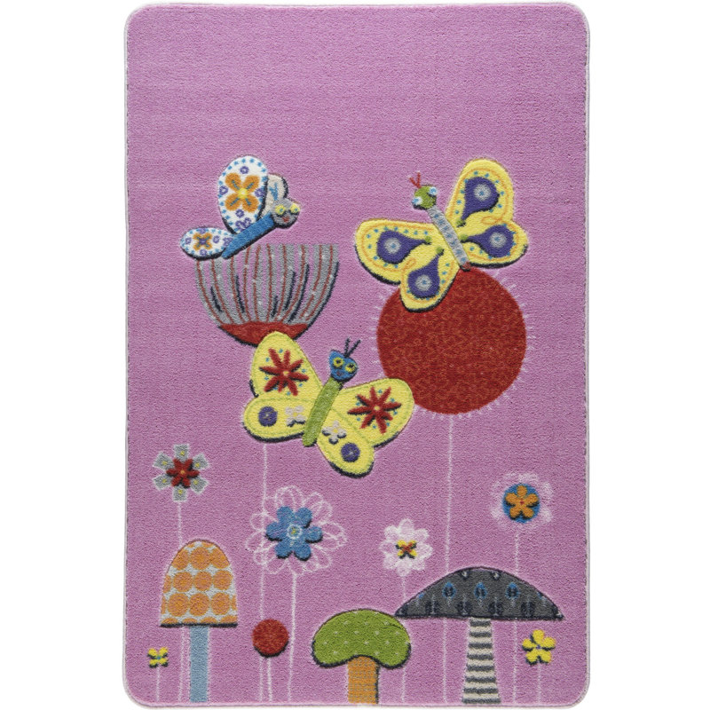 Guernon Pink/Yellow Rug, Rectangle 133 x 190cm
