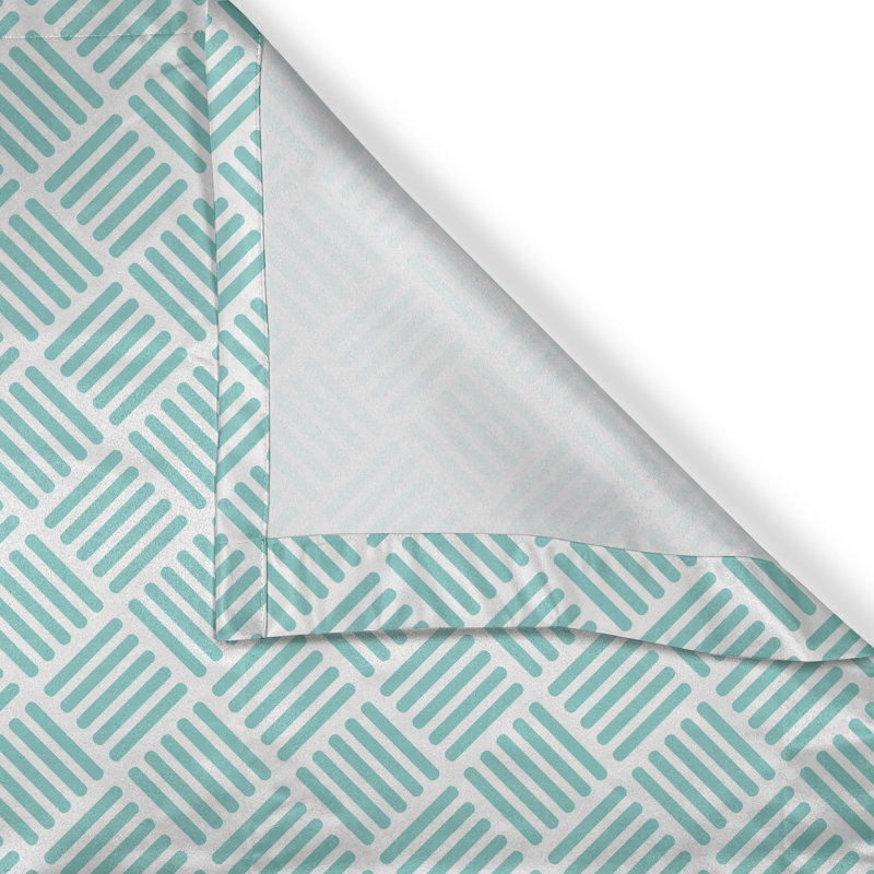 Rideau à œillets 2 panneaux East Urban Home Aqua, 50 po, vert menthe / blanc, L 50 po x L 108 po