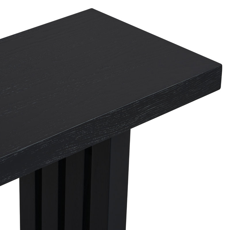 Console en placage de chêne de conception unique avec des formes latérales distinctives, Noir