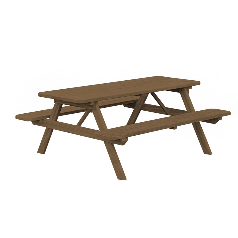 Table de pique-nique en bois massif Latisia, Teinte champignon