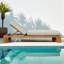 Chaise longue de piscine extérieure