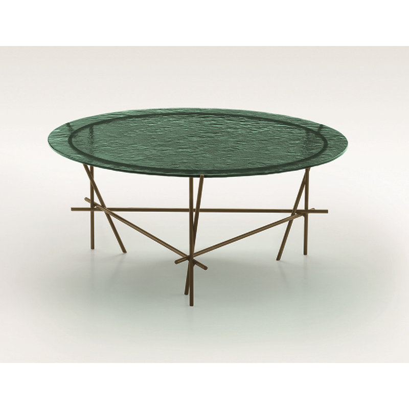 Armoney Three Leg Coffee Table, Green/Bronze