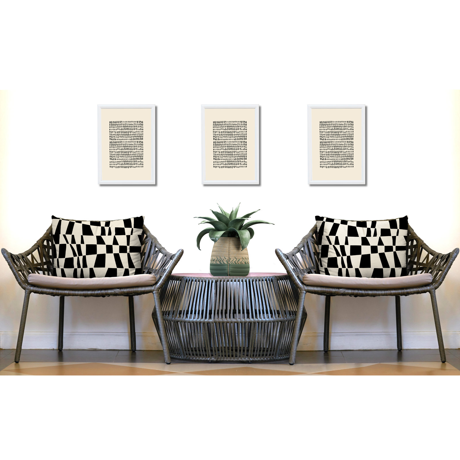 20" x 14" Throw Pillow, Black