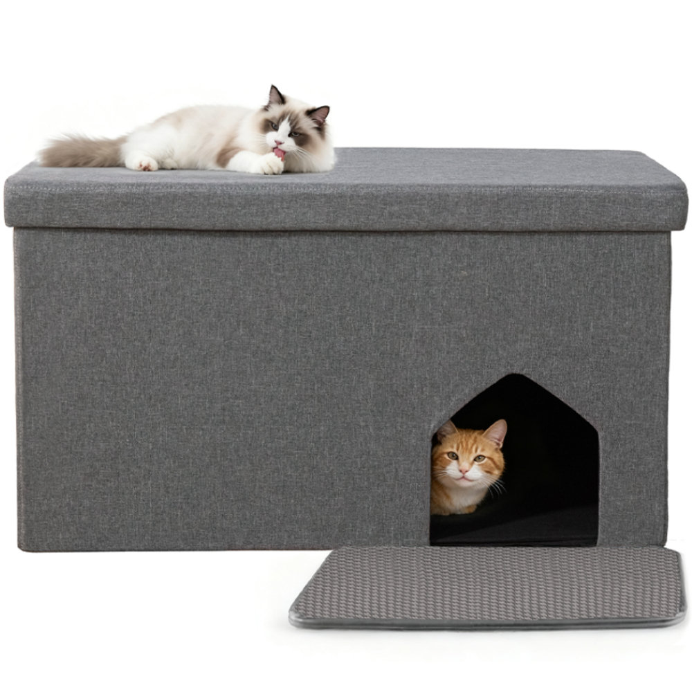 Tucker Murphy Pet™ Cat Litter Box Enclosure Hidden Furniture, Foldable ...
