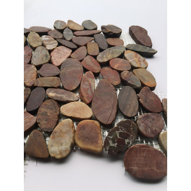 Red Flat Pebble Mosaic 12" x 12"