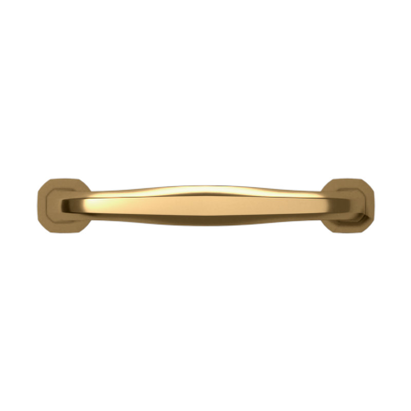 4362 Severin Fayerman B Pull, 4" CTC, Non-lacquered Brass