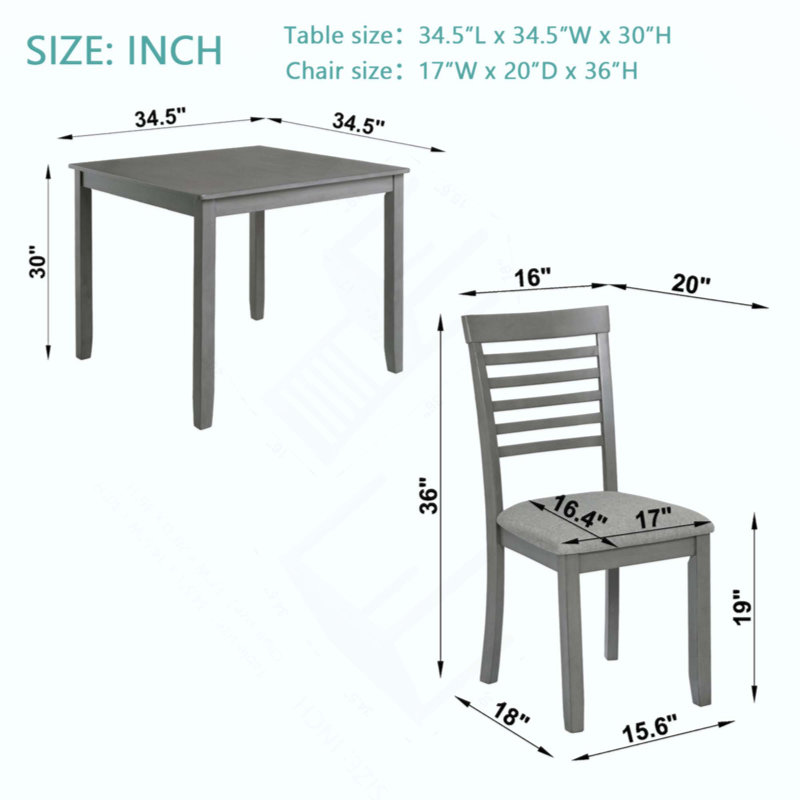 Ensemble de table de salle à manger 5 pièces Elegant Elegant