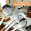 Ensemble d'ustensiles de cuisine 9 pièces en acier inoxydable avec poignées en bois, comprenant une louche, un Turner, une spatule, une cuillère et plus encore, des ustensiles de cuisine allant au lave-vaisselle