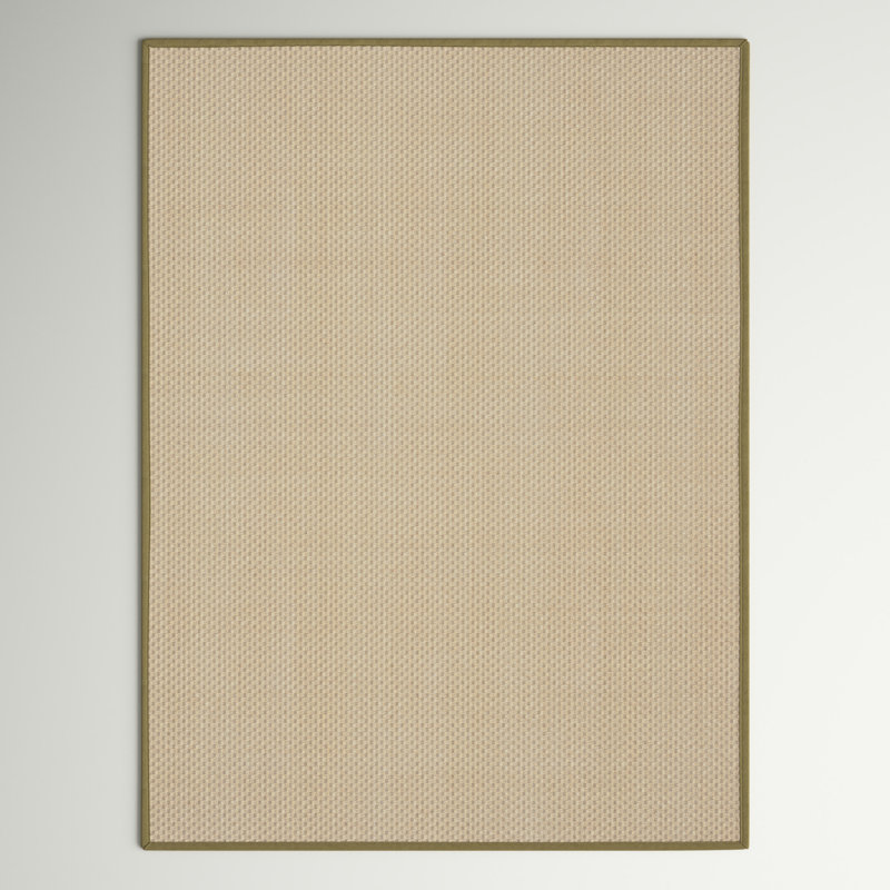 Auckland Bamboo Slat/Seagrass Natural/Olive Area Rug, Rectangle 9' x 12'