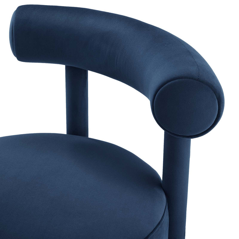 Chaises de salle à manger rembourrées Modway, Bleu minuit