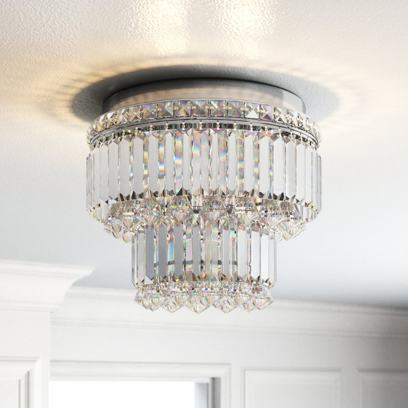 Crystal Flush Mount, Chrome