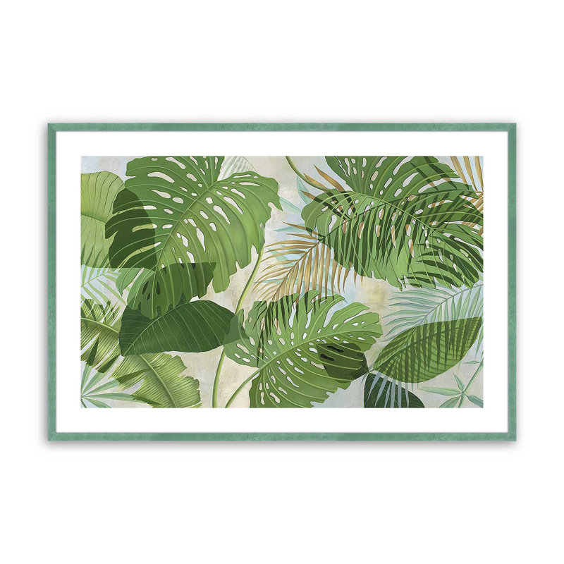 «Tropical Jade Oasis» encadré sur papier par Max Maxx Print, Citronnelle, H 25 po x l 37 po x P 1,375 po