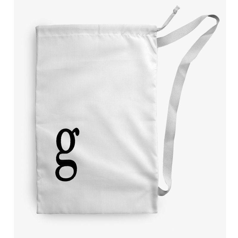 Sac à linge Monogram, Blanc / noir, Petit (H 29 po x l 18 po)