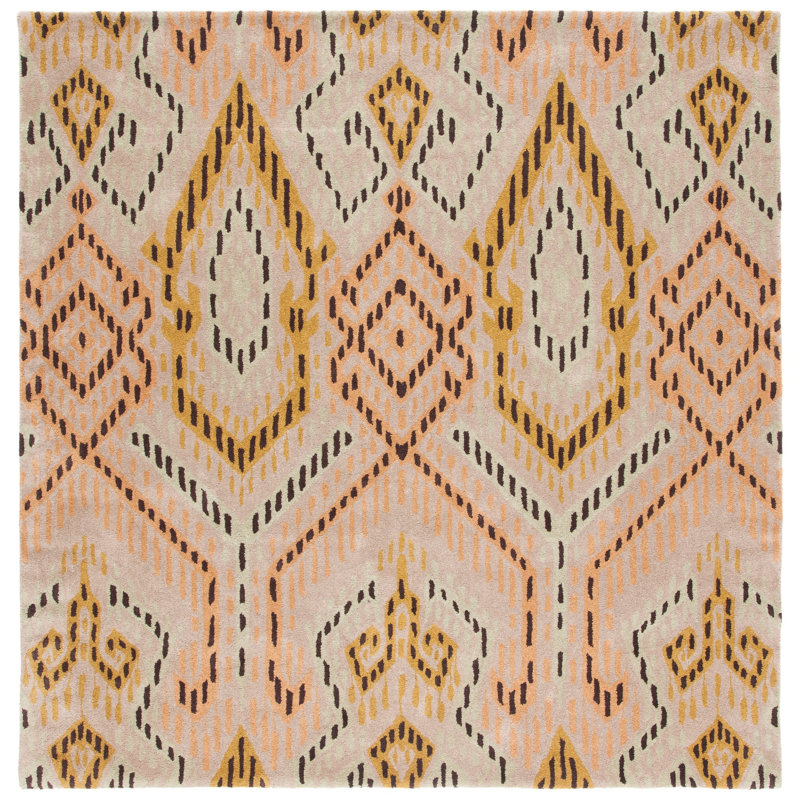 Eaton Wyndham Hand Tufted Wool Geometric Rug, Square 7'