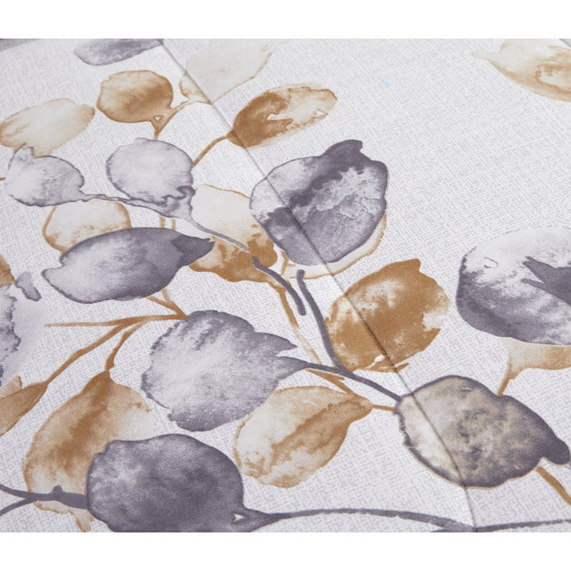 Marina Decoration Home Decor Bedding Comforters Duvet Soft Fluffy Goose Down Alternative Bed In A Bag 7 Piece Printed Comforter Set with 4 Piece Sheet Set, Modern Gold Leaves Double/Full Size