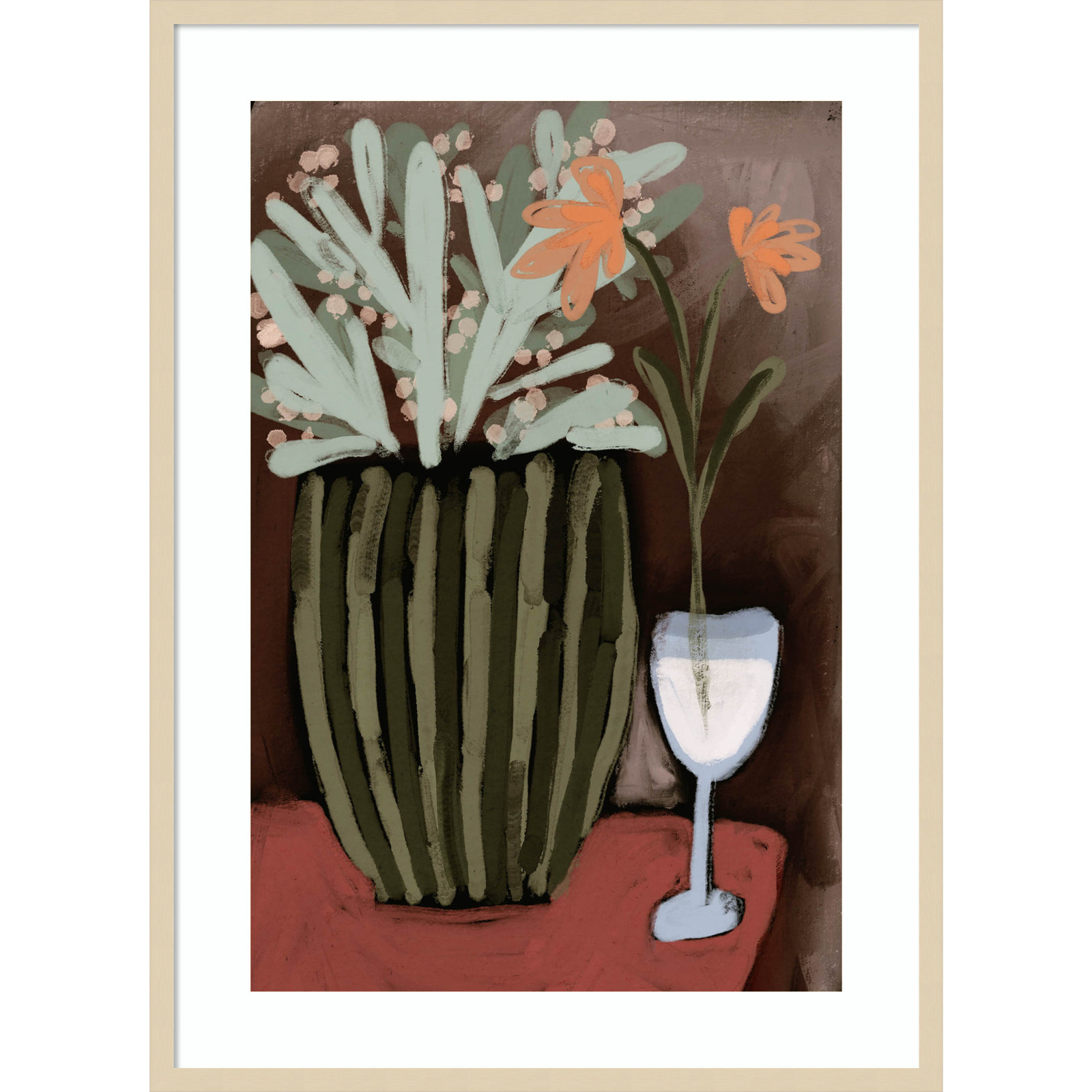 Lyn "Floral Still Life No. 4" Print, Brown, 41" H x 30" W