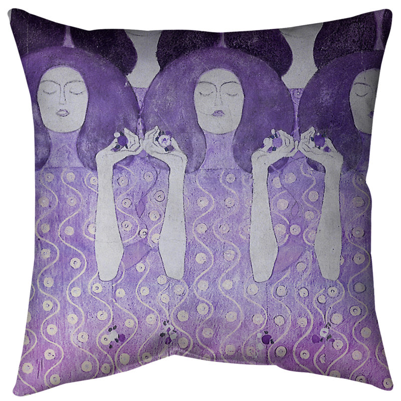 Housse et insert de coussin carré Angel Brides, 18 po x 18 po, Mauve, Bourre en polyester