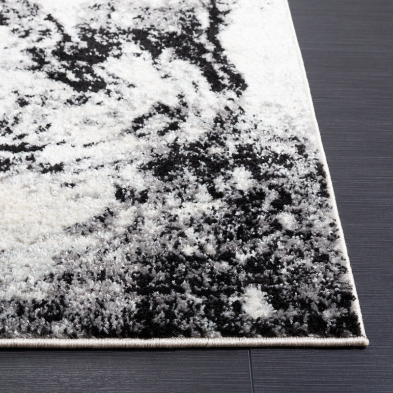 Tapis abstrait tissé à la machine Dwana, Carré 6 pi 7 po