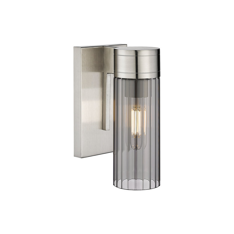 Applique murale 11 po Empire, Plaqué couleur fumée, H 9,5 po x l 5,5 po x P 3,13 po, Nickel satiné