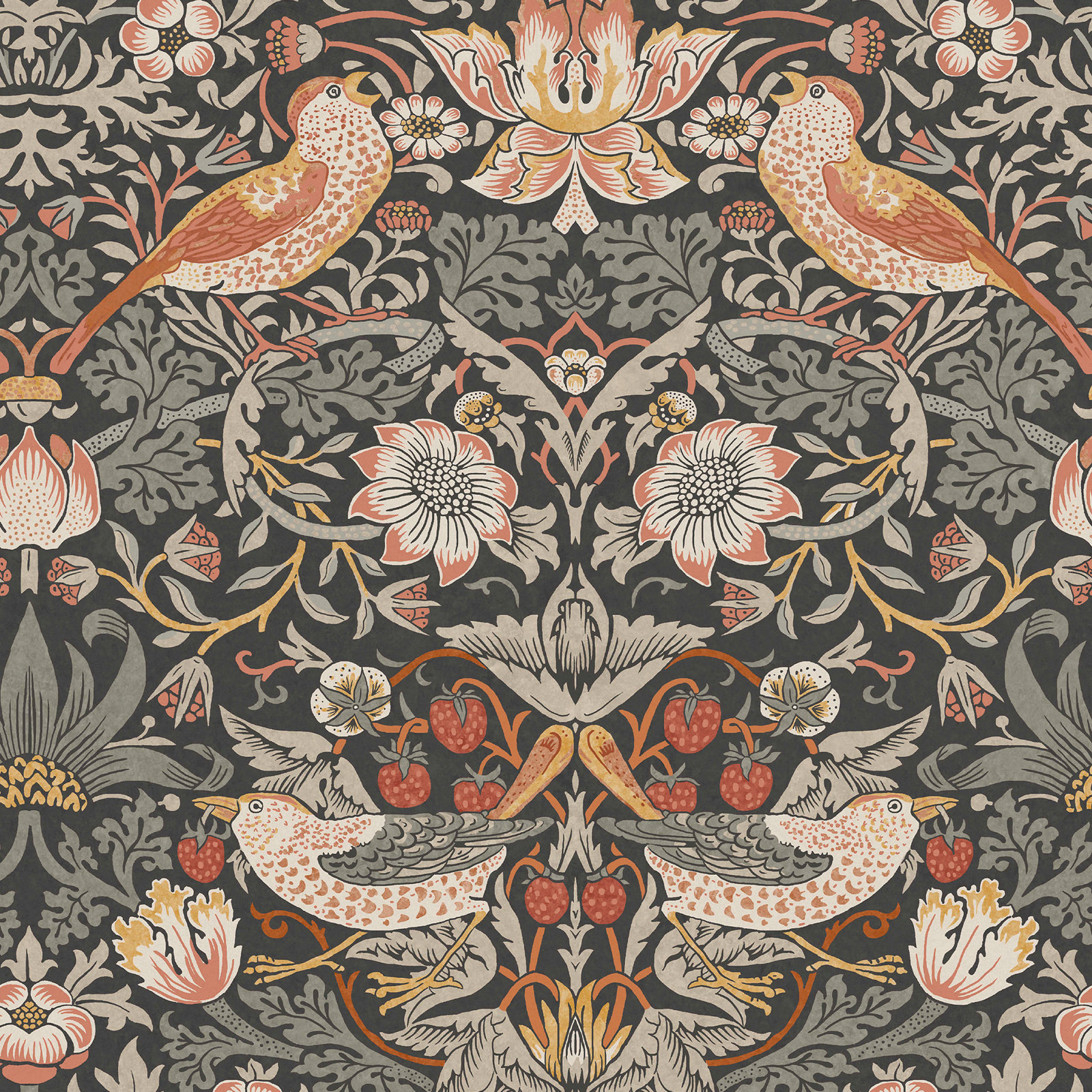 Floral Wallpaper, Charcoal