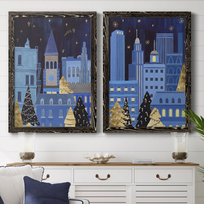 Holiday Night II - ensemble de 2 reproductions d'art sur toile