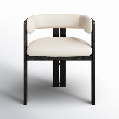 Drossett Armchair In Black With Beige Fabric Seat - Set Of 1 -  Joss & Main, B258E81B84B143778FCF6962C565F5BE