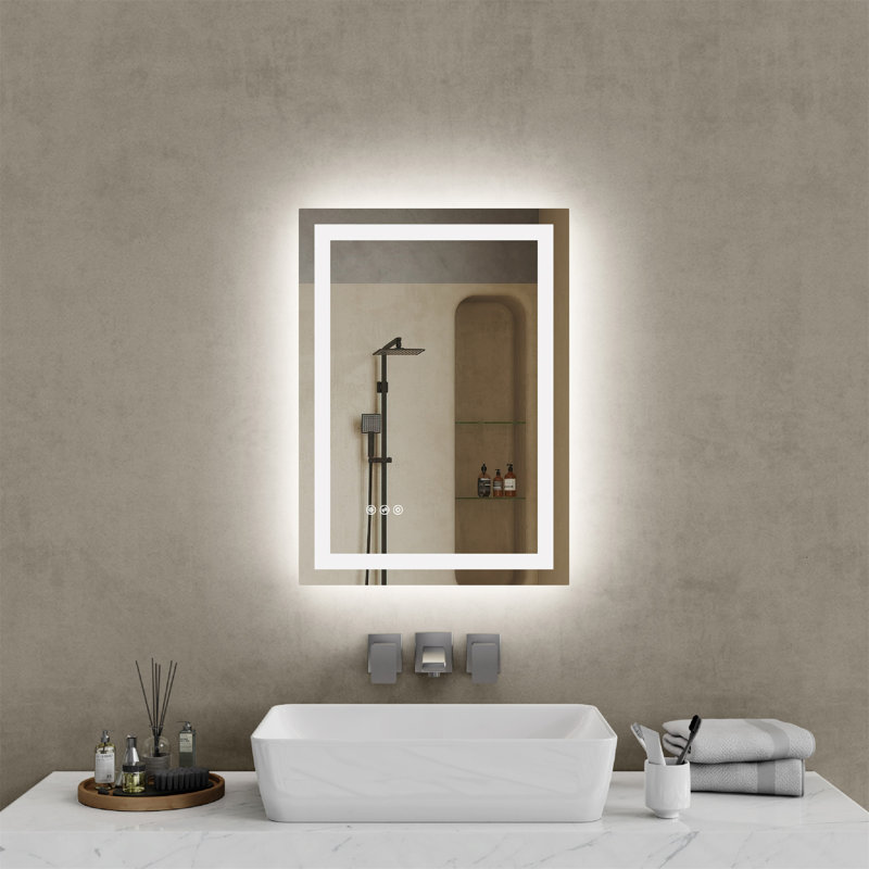 Miroir de salle de bain à DEL 20 po x 28 po (miroir inclus seulement), 28 po x 20 po