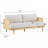 72" Square Arm 3-Seater Sofa with Cane Rattan and Wooden Frame-1350796988