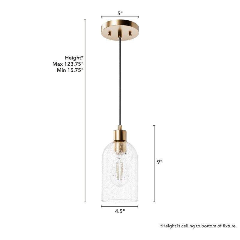 Lochemeade 1 - Light Single Cylinder Pendant, Mini, Gold, Clear