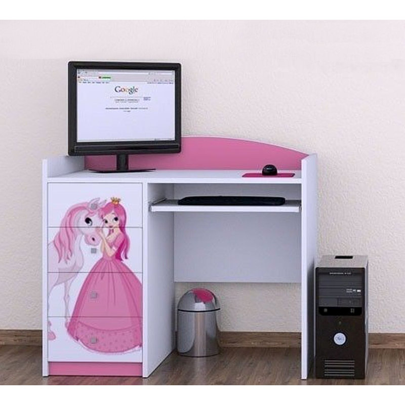 Lime 100cm Computer Desk, Pink