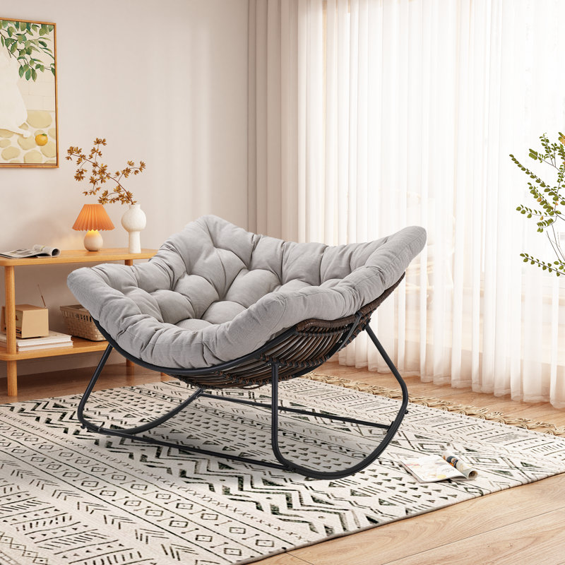 Chaise berçante Akishia, Gris, Gris