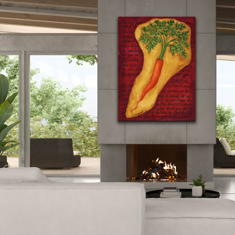 Art mural sur toile Epic Graffiti «Veggies On Red L Carotte» par Andrea Strongwater, H 54 po x l 40 po