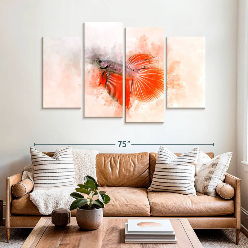 Poisson-betta orange Brampt, H 42 po x l 68 po