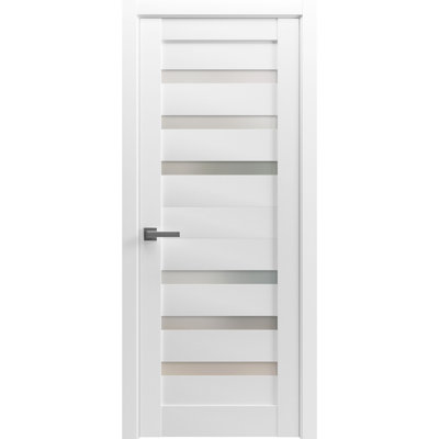 Porte-fenêtre en verre givré massif | Quadro 4266 | Poignée simple à panneau régulier | Portes de salle de bain robustes