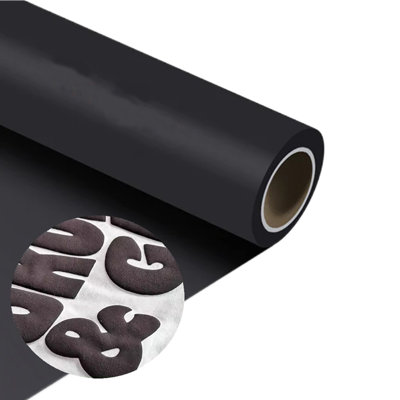 Rouleau de transfert de chaleur 3D en vinyle gonflable pour machine Cricut Cameo 12 po x 6 pi noir