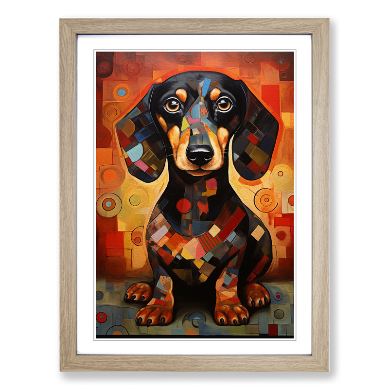 Single Picture Frame Print on Wood, Oak Framed, 46cm H x 34cm W