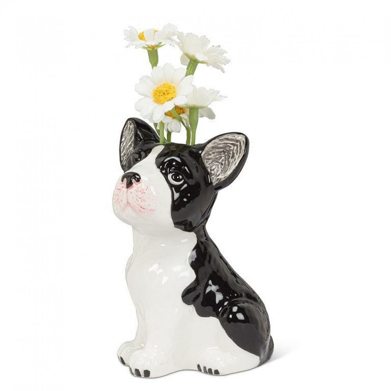 Vase de bouledogue français assis