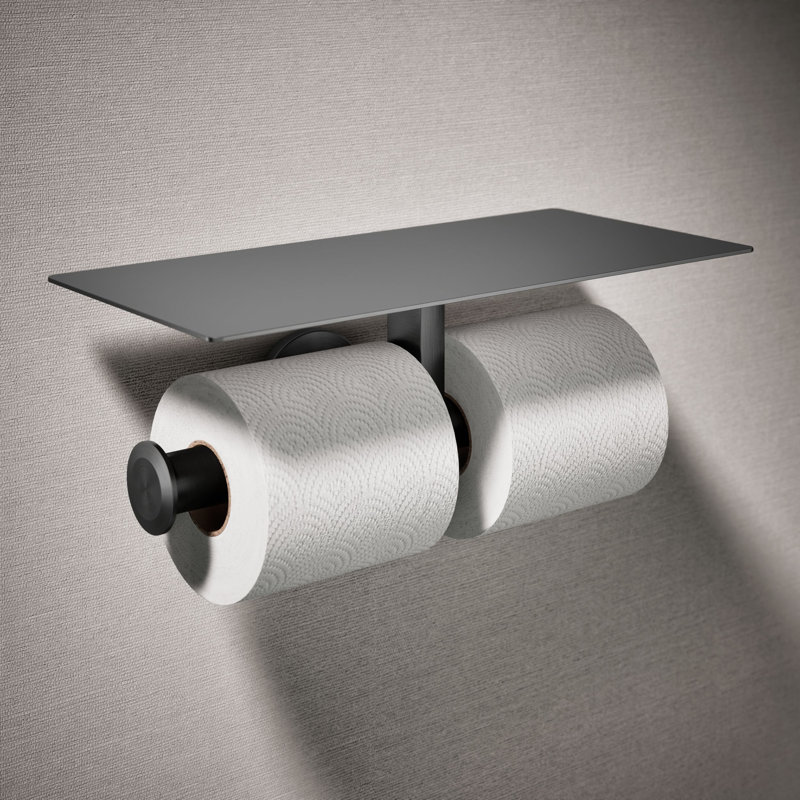 Components Covered Double Toilet Paper Holder