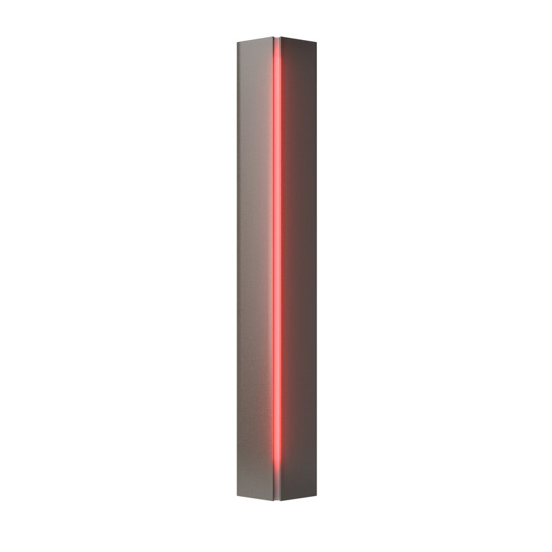 Gallery Dimmable Flush Mount Scone, Dark Smoke, Red, 7.1" W x 27.25" H x 3.1" D