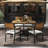 4 PCS Patio Furniture Set with Acacia Wood Frame Umbrella 1 table