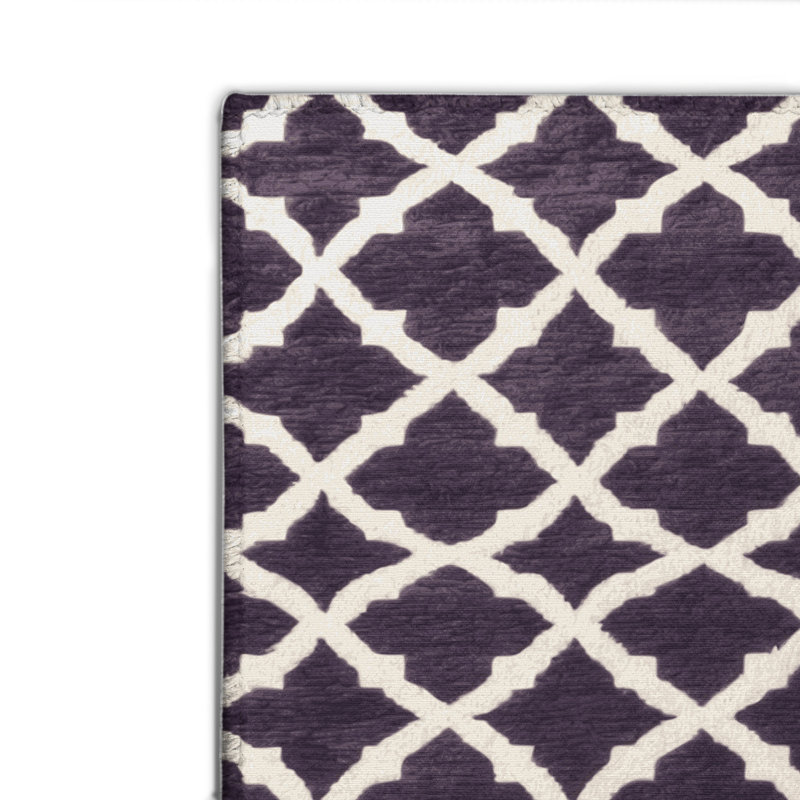 Tapis mauve intérieur et extérieur Trellis, Rectangulaire 8 pi x 10 pi