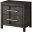 Table de chevet en bois massif de style transitionnel gris, tiroirs doublés de feutre, design anglais, 16 po de largeur, 24 po de hauteur, pièce de décoration de chambre à coucher avec poignée de tiroir en nickel et 2 tiroirs, profondeur-20984044