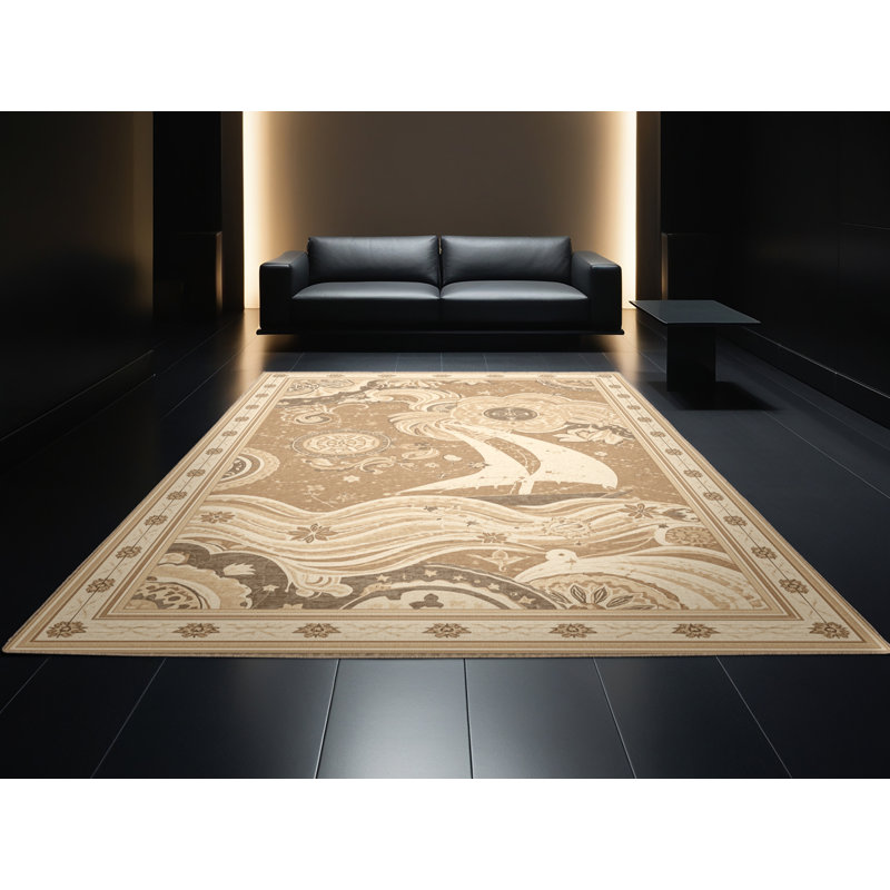 Tapis oriental doux et moelleux classique brun Kline, 7x10