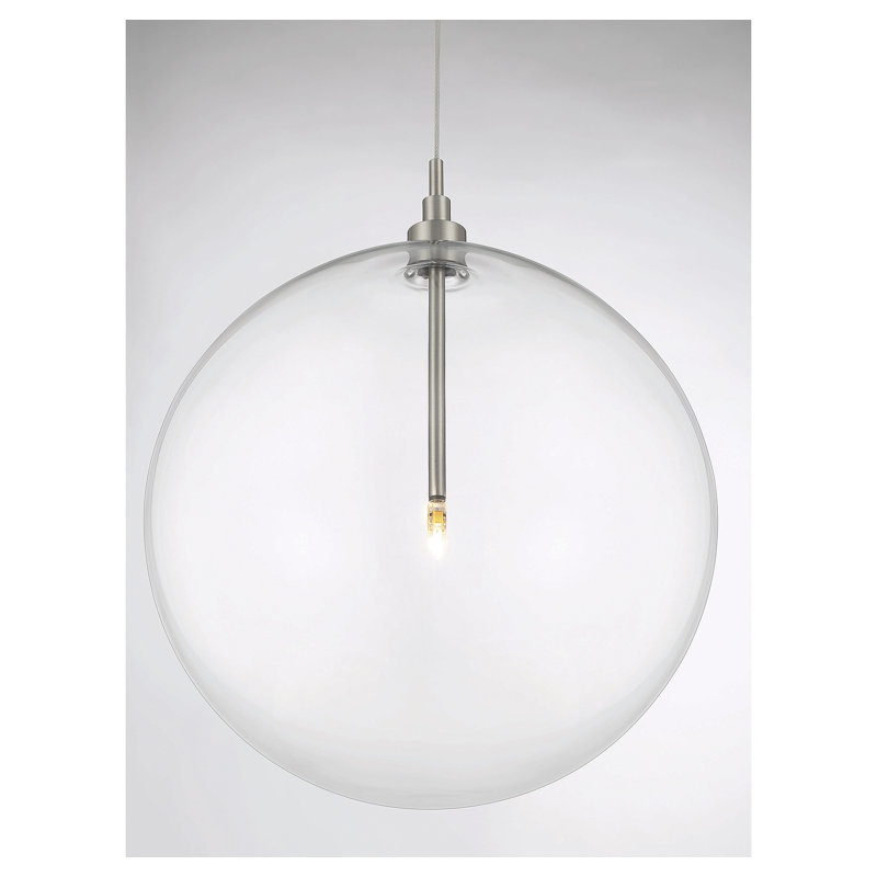 Jeanna 1-Light Pendant in Nickel, Nickel