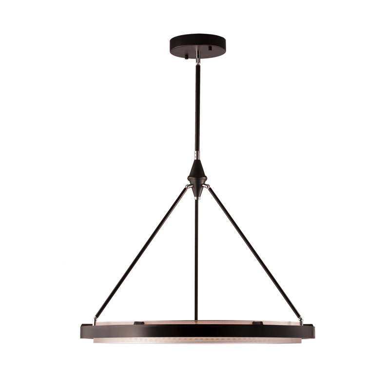 Duo 1 - Light LED Pendant, Silver Shimmer, 26.25" H x 31.5" W x 31.5" D