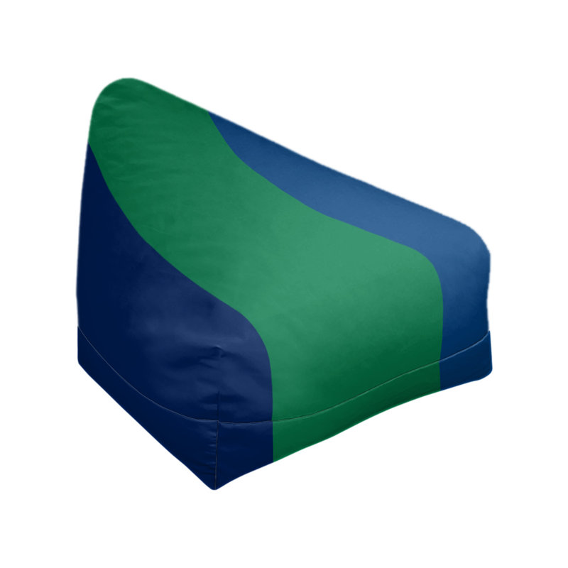 Bean Bag Cover, 42" H x 38" W x 2" D, Blue/Green/Dark Blue