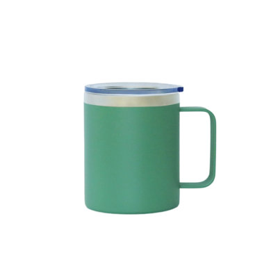 Tasse de voyage en acier inoxydable 12 oz avec poignée - bleu