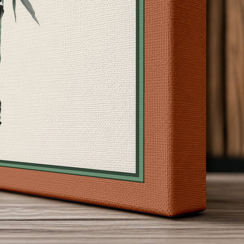 Bamboo in Silence Japandi - Wrapped Canvas, 18x12 - 45.7 x 30.5 cm, Terracotta Border
